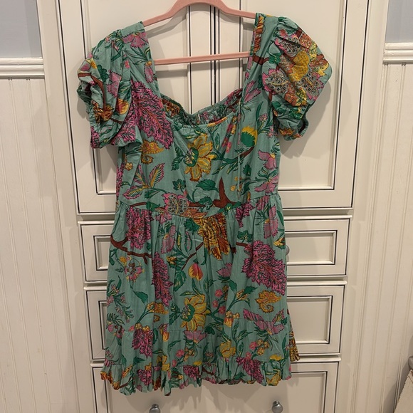 BNWT HOUSE OF HARLOW green floral mini dress size S - Picture 11 of 11